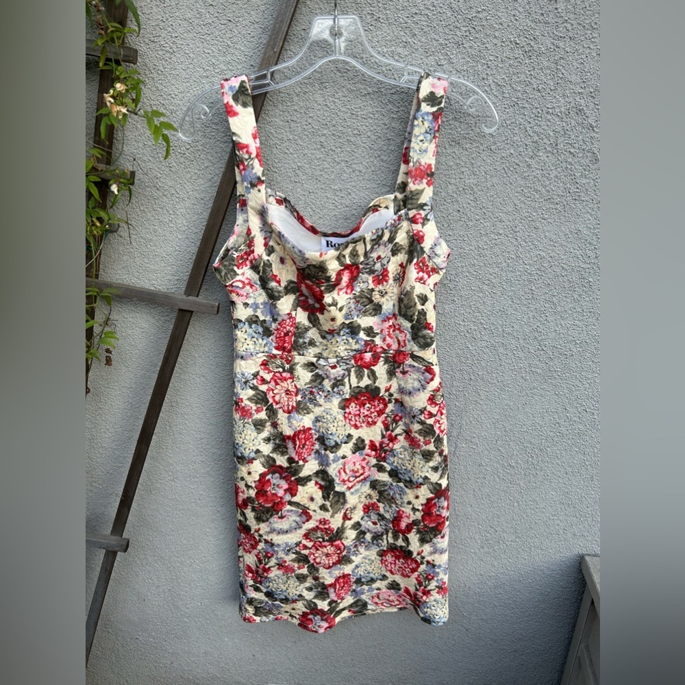 Rouje Floral Print Dress - Red and Cream - Picture 3 of 7